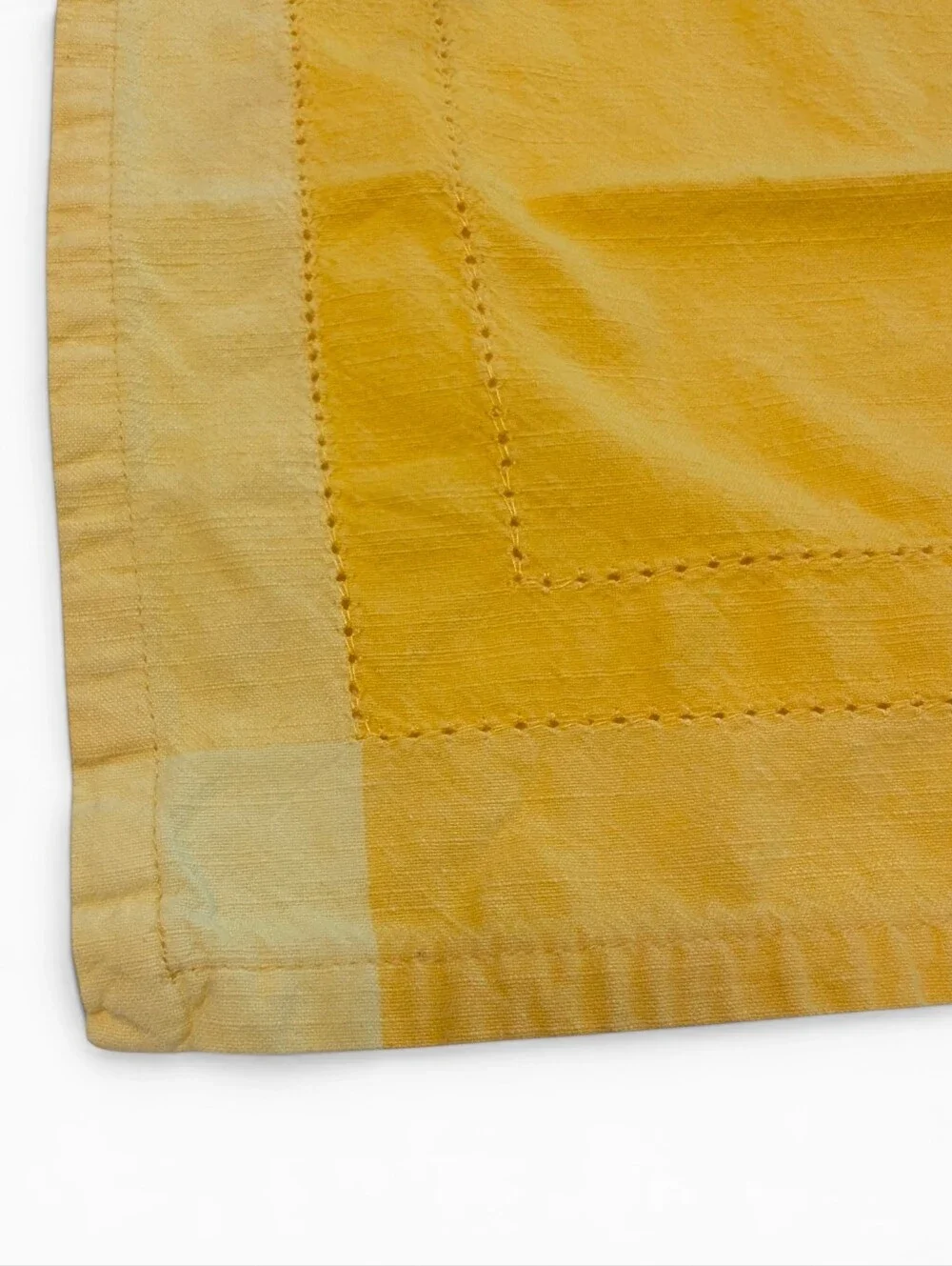 VINTAGE Embroidered Linen Tea Towels Cream Yellow Aqua 3-Set Lot